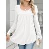 imageANRABESS Tunic Tops for Women Long Sleeve Babydoll Cute Shirts Loose Flowy Pleated Tummy Hide Blouses 2025 Fall Outfits M3XLWhite