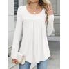 imageANRABESS Tunic Tops for Women Long Sleeve Babydoll Cute Shirts Loose Flowy Pleated Tummy Hide Blouses 2025 Fall Outfits M3XLWhite