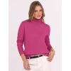 imageANRABESS Turtleneck Sweaters for Women 2025 Fall Long Sleeve Dressy Casual Soft Knitted Button Basic Pullover Tops OutfitsHot Pink
