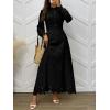 imageANRABESS Wedding Guest Dresses for Women 2025 Fall Formal Long Sleeve Eyelet High Neck Elegant Classic Maxi Dress PocketsBlack