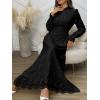 imageANRABESS Wedding Guest Dresses for Women 2025 Fall Formal Long Sleeve Eyelet High Neck Elegant Classic Maxi Dress PocketsBlack