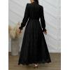 imageANRABESS Wedding Guest Dresses for Women 2025 Fall Formal Long Sleeve Eyelet High Neck Elegant Classic Maxi Dress PocketsBlack