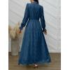 imageANRABESS Wedding Guest Dresses for Women 2025 Fall Formal Long Sleeve Eyelet High Neck Elegant Classic Maxi Dress PocketsDeep Blue