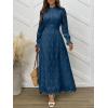 imageANRABESS Wedding Guest Dresses for Women 2025 Fall Formal Long Sleeve Eyelet High Neck Elegant Classic Maxi Dress PocketsDeep Blue