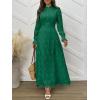 imageANRABESS Wedding Guest Dresses for Women 2025 Fall Formal Long Sleeve Eyelet High Neck Elegant Classic Maxi Dress PocketsForest Green