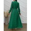 imageANRABESS Wedding Guest Dresses for Women 2025 Fall Formal Long Sleeve Eyelet High Neck Elegant Classic Maxi Dress PocketsForest Green