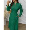 imageANRABESS Wedding Guest Dresses for Women 2025 Fall Formal Long Sleeve Eyelet High Neck Elegant Classic Maxi Dress PocketsForest Green