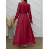 imageANRABESS Wedding Guest Dresses for Women 2025 Fall Formal Long Sleeve Eyelet High Neck Elegant Classic Maxi Dress PocketsRed