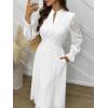 imageANRABESS Wedding Guest Dresses for Women 2025 Fall Formal Long Sleeve Eyelet High Neck Elegant Classic Maxi Dress PocketsWhite