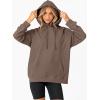 imageANRABESS Women Hoodies Long Sleeve Loose Fit Fleece Hooded Sweatshirts Drawstring Pullover Top With Pockets 2025 Fall OutfitsLight Brown