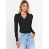 imageANRABESS Women Long Sleeve Polo Shirts V Neck Slim Rib Knit Collared Dressy Business Casual Top 2025 Basic Tee Fall OutfitsBlack