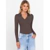imageANRABESS Women Long Sleeve Polo Shirts V Neck Slim Rib Knit Collared Dressy Business Casual Top 2025 Basic Tee Fall OutfitsCoffee