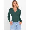 imageANRABESS Women Long Sleeve Polo Shirts V Neck Slim Rib Knit Collared Dressy Business Casual Top 2025 Basic Tee Fall OutfitsDeep Green