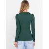 imageANRABESS Women Long Sleeve Polo Shirts V Neck Slim Rib Knit Collared Dressy Business Casual Top 2025 Basic Tee Fall OutfitsDeep Green