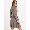imageANRABESS Women Long Sleeve Ribbed Knit Short Dresses 2025 Fall Winter V Neck Casual Swing A Line Sweater DressCool Ash Brown