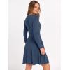 imageANRABESS Women Long Sleeve Ribbed Knit Short Dresses 2025 Fall Winter V Neck Casual Swing A Line Sweater DressDark Blue