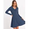 imageANRABESS Women Long Sleeve Ribbed Knit Short Dresses 2025 Fall Winter V Neck Casual Swing A Line Sweater DressDark Blue
