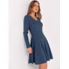 imageANRABESS Women Long Sleeve Ribbed Knit Short Dresses 2025 Fall Winter V Neck Casual Swing A Line Sweater DressDark Blue