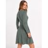 imageANRABESS Women Long Sleeve Ribbed Knit Short Dresses 2025 Fall Winter V Neck Casual Swing A Line Sweater DressGreen