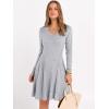 imageANRABESS Women Long Sleeve Ribbed Knit Short Dresses 2025 Fall Winter V Neck Casual Swing A Line Sweater DressGrey