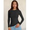 imageANRABESS Women Long Sleeve Shirts Ribbed Knit Slim Fitted Tops Casual Basic Tight Tee TShirts 2025 Fall Underscrubs LayerBlack