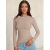 imageANRABESS Women Long Sleeve Shirts Ribbed Knit Slim Fitted Tops Casual Basic Tight Tee TShirts 2025 Fall Underscrubs LayerCamel