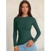 imageANRABESS Women Long Sleeve Shirts Ribbed Knit Slim Fitted Tops Casual Basic Tight Tee TShirts 2025 Fall Underscrubs LayerDark Green