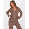 imageANRABESS Women Pajama Lounge Sets 2025 Fall 2 Piece Outfits Ribbed Long Sleeve Matching PJ Set Sleepwear LoungewearBrown