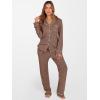 imageANRABESS Women Pajama Lounge Sets 2025 Fall 2 Piece Outfits Ribbed Long Sleeve Matching PJ Set Sleepwear LoungewearBrown