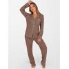 imageANRABESS Women Pajama Lounge Sets 2025 Fall 2 Piece Outfits Ribbed Long Sleeve Matching PJ Set Sleepwear LoungewearBrown