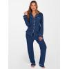 imageANRABESS Women Pajama Lounge Sets 2025 Fall 2 Piece Outfits Ribbed Long Sleeve Matching PJ Set Sleepwear LoungewearDeep Blue
