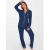 imageANRABESS Women Pajama Lounge Sets 2025 Fall 2 Piece Outfits Ribbed Long Sleeve Matching PJ Set Sleepwear LoungewearDeep Blue