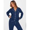 imageANRABESS Women Pajama Lounge Sets 2025 Fall 2 Piece Outfits Ribbed Long Sleeve Matching PJ Set Sleepwear LoungewearDeep Blue