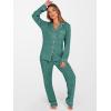 imageANRABESS Women Pajama Lounge Sets 2025 Fall 2 Piece Outfits Ribbed Long Sleeve Matching PJ Set Sleepwear LoungewearDeep Green