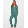imageANRABESS Women Pajama Lounge Sets 2025 Fall 2 Piece Outfits Ribbed Long Sleeve Matching PJ Set Sleepwear LoungewearDeep Green