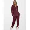 imageANRABESS Women Pajama Lounge Sets 2025 Fall 2 Piece Outfits Ribbed Long Sleeve Matching PJ Set Sleepwear LoungewearDeep Red