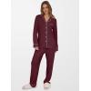 imageANRABESS Women Pajama Lounge Sets 2025 Fall 2 Piece Outfits Ribbed Long Sleeve Matching PJ Set Sleepwear LoungewearDeep Red