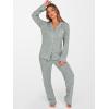 imageANRABESS Women Pajama Lounge Sets 2025 Fall 2 Piece Outfits Ribbed Long Sleeve Matching PJ Set Sleepwear LoungewearGreen