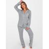 imageANRABESS Women Pajama Lounge Sets 2025 Fall 2 Piece Outfits Ribbed Long Sleeve Matching PJ Set Sleepwear LoungewearGrey