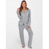 imageANRABESS Women Pajama Lounge Sets 2025 Fall 2 Piece Outfits Ribbed Long Sleeve Matching PJ Set Sleepwear LoungewearGrey