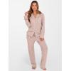 imageANRABESS Women Pajama Lounge Sets 2025 Fall 2 Piece Outfits Ribbed Long Sleeve Matching PJ Set Sleepwear LoungewearLight Brown