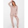 imageANRABESS Women Pajama Lounge Sets 2025 Fall 2 Piece Outfits Ribbed Long Sleeve Matching PJ Set Sleepwear LoungewearLight Brown