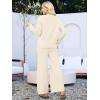 imageANRABESS Women Pajama Lounge Sets Fuzzy Fleece 2 Piece Outfits Long Sleeve Cardigan Wide Leg Pants 2025 Fall Comfy LoungewearBeige