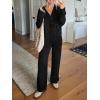 imageANRABESS Women Pajama Lounge Sets Fuzzy Fleece 2 Piece Outfits Long Sleeve Cardigan Wide Leg Pants 2025 Fall Comfy LoungewearBlack