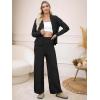 imageANRABESS Women Pajama Lounge Sets Fuzzy Fleece 2 Piece Outfits Long Sleeve Cardigan Wide Leg Pants 2025 Fall Comfy LoungewearBlack