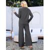 imageANRABESS Women Pajama Lounge Sets Fuzzy Fleece 2 Piece Outfits Long Sleeve Cardigan Wide Leg Pants 2025 Fall Comfy LoungewearDeep Grey