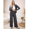 imageANRABESS Women Pajama Lounge Sets Fuzzy Fleece 2 Piece Outfits Long Sleeve Cardigan Wide Leg Pants 2025 Fall Comfy LoungewearDeep Grey