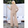 imageANRABESS Women Pajama Lounge Sets Fuzzy Fleece 2 Piece Outfits Long Sleeve Cardigan Wide Leg Pants 2025 Fall Comfy LoungewearLight Khaki