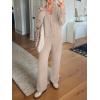 imageANRABESS Women Pajama Lounge Sets Fuzzy Fleece 2 Piece Outfits Long Sleeve Cardigan Wide Leg Pants 2025 Fall Comfy LoungewearLight Khaki