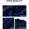 imageANRABESS Women Pajama Lounge Sets Fuzzy Fleece 2 Piece Outfits Long Sleeve Cardigan Wide Leg Pants 2025 Fall Comfy LoungewearNavy Blue